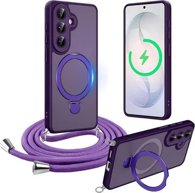 Productafbeelding van Magnetische beschermhoes voor Samsung Galaxy S26 met koord, paars