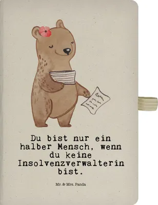 Produktbild von Mr. & Mrs. Panda Journal Insolvenzverwalterin Herz - Transparent - Geschenk, Jubiläum, Tagebuch, Adressbuch, Notizheft, notizbuch, a4