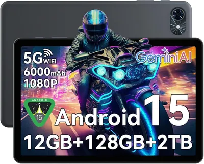 Produktbild von TABWEE T80 Tablet 10 Zoll,Android 15, 128GB ROM, 1280 x 800 HD, 6000mAh Akku, 5MP Kamera, 5G WiFi, Bluetooth , Gemini AI Tablet