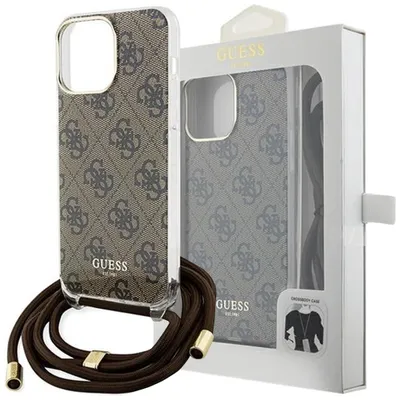 Produktbild von Guess IML 4G Printed Crossbody Case für iPhone 15 Pro braun