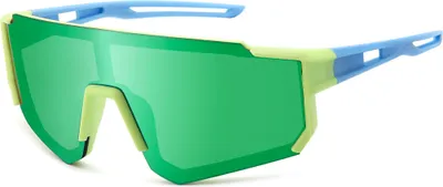Produktbild von Kinder Sonnenbrille Radbrille Sportbrille Fahrrad Brille B12338 Grün-Blau-blau
