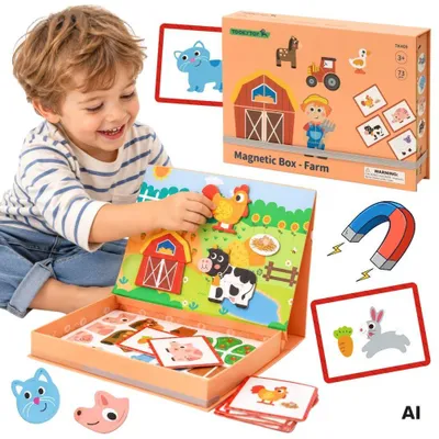 Productafbeelding van Tooky Toy magnetische puzzel boerderijpuzzel