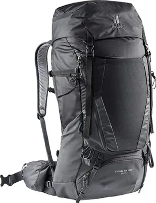 Zdjęcie produktu dla Deuter Futura Air Trek, Górne, Wspinaczka górska, Czarny, Unisex, Poliamidowy, Polietylenosulfon (PES), Kieszeń boczna