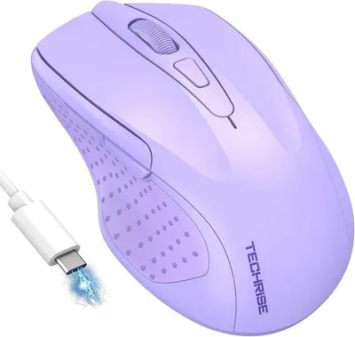 Zdjęcie produktu dla Bezprzewodowa mysz z Bluetooth 5.0 i 2.4G, ładowana bezprzewodowo, o rozdzielczości 4800 DPI, cicha, ergonomiczna, przeznaczona do laptopów i komputerów PC