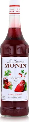 Produktbild von Monin Sirup Erdbeere 1 Liter - Cocktails Milchshakes Kaffeesirup (1er Pack)