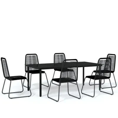 Produktbild von vidaXL 7-tlg. Garten-Essgruppe Schwarz