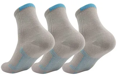 Produktbild von 3 Paar Herren Sport Sneaker Socken Quarter Socks Kurzsocken Halbsocken Hellgrau/43-46