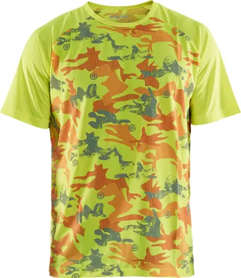 Produktbild von Blakläder® T-Shirt funktionell Camo High Vis Gelb/Grau 3425 1011, Farbe:high vis gelb/grau, Größe:L