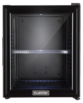 Obrázek produktu pro Klarstein Brooklyn 32, mini lednice, 32 l, , skleněné dveře, LED, police, stříbrná