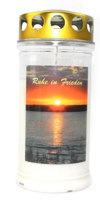 Image de Bougie commémorative Jeka 100% huile végétale Coucher de soleil Bougie funéraire Lumière funéraire 17 cm de haut
