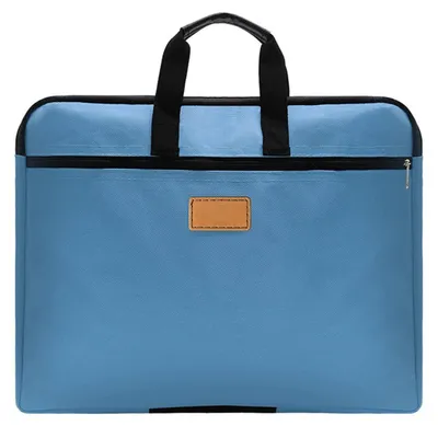 Image de Poche de rangement Oxford avec poignée, format A4, couleur bleue, dimensions 30,5 x 38,1 cm
