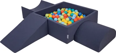 Produktbild von KiddyMoon Spielplatz Aus Schaumstoff Mit 300 Bälle 7cm Hindernisläufen Version 4 Quadrat Bällebad Mit Bunten Bällen Für Babys Und Kinder