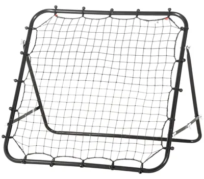 Produktbild von HOMCOM Fußball Rebounder Kickback Tor Rückprallwand Netz Metallrohr Schwarz