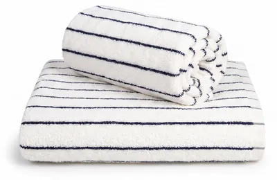 Produktbild von 3er Set Baumwoll-Handtücher Navigare Streifen Blau und Weiß White and Blue UNICA NAV-SPUGNA-TINTOFILO-BIANAZZ