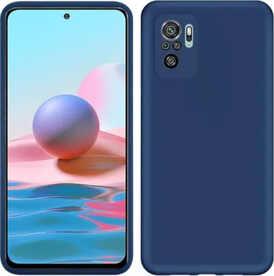 Produktbild von Redmi Note 10 Hülle, Flüssig Silikon Weich Gummi Schutzhülle für Xiaomi Redmi Note 10 / Note 10S Blau