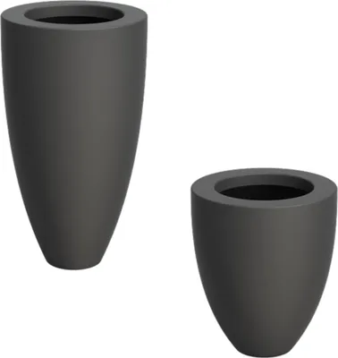 Produktbild von Adezz Canna Pflanzgefäß Fiberglas Pflanzkübel Blumenkübel Blumentopf schwarz