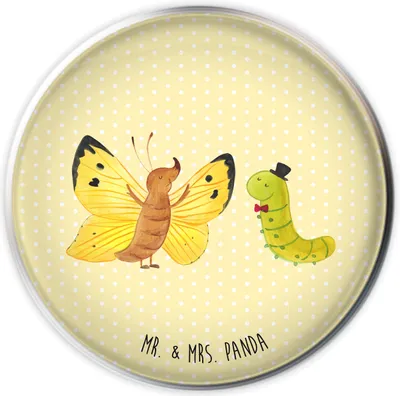 Produktbild von Mr. & Mrs. Panda Waschbecken Ablaufstopfen Raupe Schmetterling - Gelb Pastell - Geschenk, Tiere, Zitronenfalter, Abflussstöpsel, Kokon, Schönheit, waschbeckenstöpsel, Hut