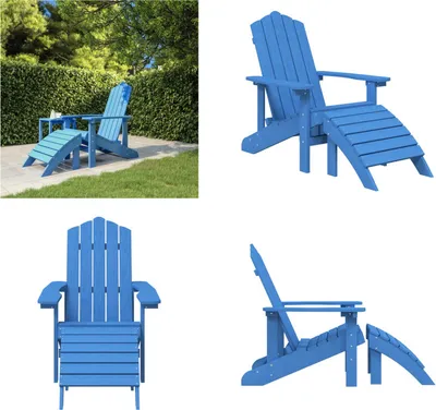 Image de vidaXL Chaise de jardin Adirondack avec repose-pieds en HDPE, bleu aqua - Chaise de jardin - Chaises de jardin - Chaise d'extérieur - Fauteuil de jardin
