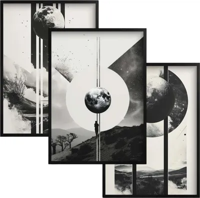 Produktbild von Schwarz-weiße Bilder Poster Moderne Wandgrafiken Wanddekoration
