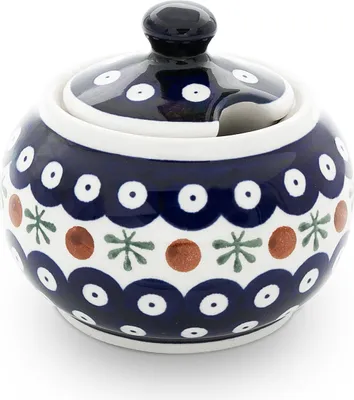 Produktbild von Original Bunzlauer Keramik Zuckerdose rund Ø 10,7 cm, Design 41