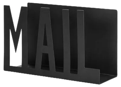 Image de Trieur de courrier en métal, avec ouvre-lettres et rangement pour documents - Organisateur de bureau - Noir