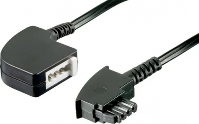 Immagine prodotto di Goobay 50275 Prolunga TAE-F a 4 poli, 10 m, nera - Spina TAE-F > presa TAE-F