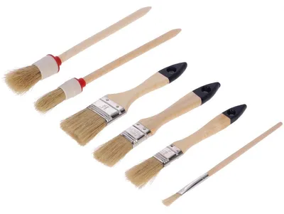 Produktbild von 6 tlg. Universal Pinsel Set Rundpinsel Flachpinsel Universalpinsel Pinselset