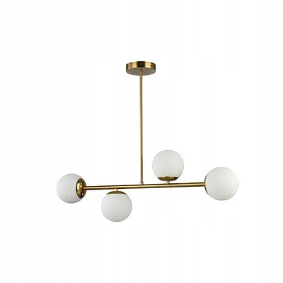 Produktbild von MasterLED Pendelleuchte 4-flammig Gold, E27 Fassung, Glaskugeln Hängelampe, Modernes Design für Esszimmer & Küche