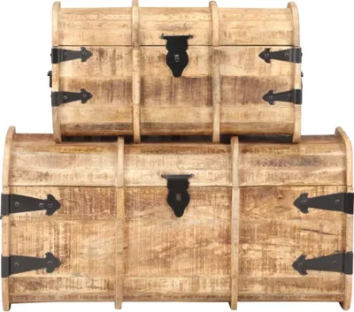 Immagine prodotto di Cassapanca a 2 pezzi in legno massiccio di mango