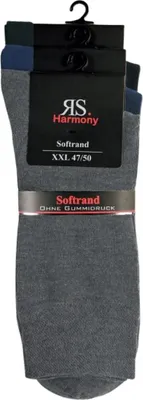 Produktbild von 3 Paar Socken Baumwolle Herren mit Softrand o. Gummi RS Harmony Gr. 47/50 Farbmix