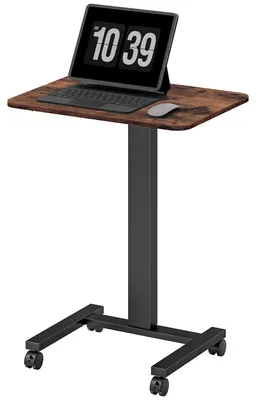 Productafbeelding van Vinsetto, verstelbaar computerbureau, staand/zittend laptopbureau met wielen