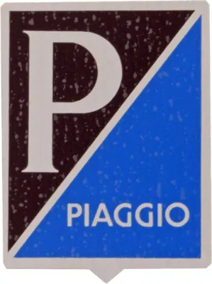 Immagine prodotto di Emblema " Piaggio " vecchio per Vespa in alluminio, da inserire 37x46 mm LX LXV / Primavera / Sprint / GTV ecc.