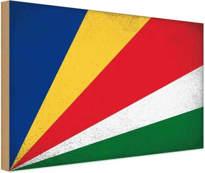 Produktbild von vianmo Holzschild 20x30 cm Seychellen Seychelles Vintage Flagge Fahne Wappen