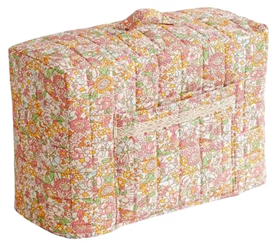 Produktbild von Nähmaschinentasche mit Blumenmuster und Tragegriff, Robuste Tragetasche für Nähmaschinen, Staubschutz und Aufbewahrung für Werkzeuge und Zubehör