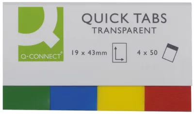 Obrázok produktu pre Q-Connect® KF01225 Transparentný samolepiaci popisovač - 25 x 45 mm, 4 x 40 prúžkov