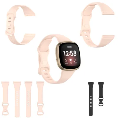 Image de Pour Fitbit Versa 4 / Versa 3 / Sense Bracelet en silicone taille S Rose
