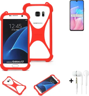 Produktbild von Handy-hülle + Kopfhörer kompatibel mit Huawei Enjoy Z 5G Schutz-hülle Bumper Silikon Schutz Hülle Cover Case Silikoncase Silikonbumper TPU
