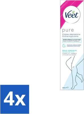 Produktbild von Veet Enthaarungscreme für empfindliche Haut 200 ml - Vorteilspack - 4 Stücke