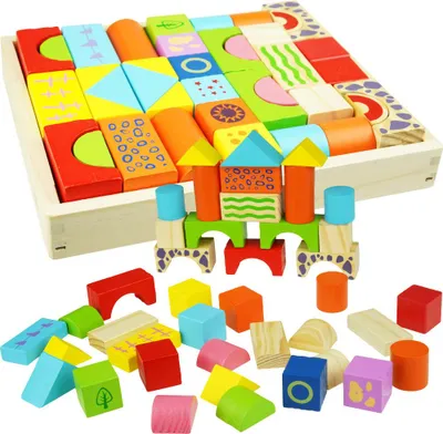Image de Puzzle de tri de cubes en bois, 42 pièces