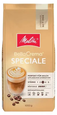 Image de Melitta 771739006 Melitta BellaCrema Speciale Kaffeebohnen Arabicabohnen mild 1,0 kg
