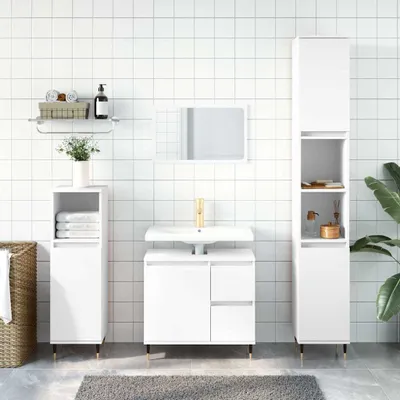 Produktbild von vidaXL Badschrank Weiß 65x33x60 cm Holzwerkstoff