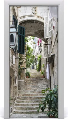 Produktbild von Tulup Türaufkleber 95x205 cm Dekorative Aufkleber Selbstklebend Wasserdichte Tapete Abnehmbar Schlafzimmer Wohnzimmer Wohnkultur - DOORS Straßen klebend Dubrovnik