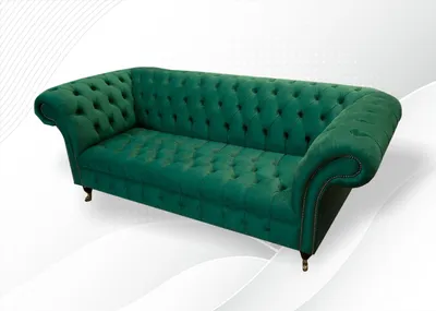 Zdjęcie produktu dla Zielona designerska sofa Tapicerka XXL 3 osobowa Duże sofy Kanapy Skóra tekstylna