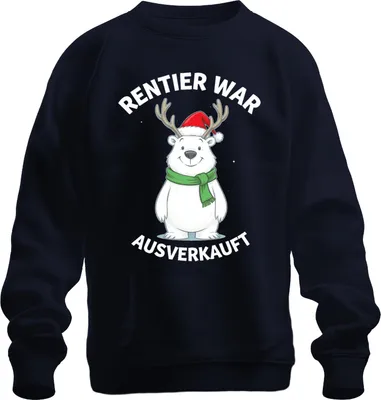 Zdjęcie produktu dla Reindeer was sold out funny Christmas polar bear antlers gift bluza uni , granatowy, XXL