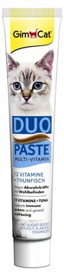Produktbild von GimCat Duo Paste Multi-Vitamin und Thunfisch - Wertvolle Vitamine steigern Abweh