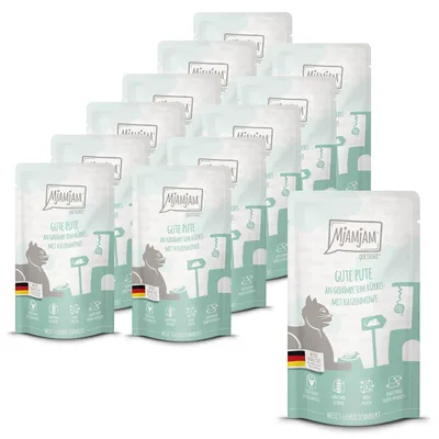 Produktbild von MjAMjAM Quetschie gute Pute an gedämpftem Kürbis, Adult, Kürbis, Truthahn, 125 g, Getreidefrei