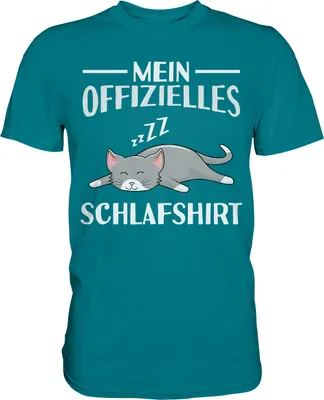 Produktbild von Offizielles Schlafshirt Nachthemd Schlafanzug Pyjama Katze T-Shirt – Diva Blue / S