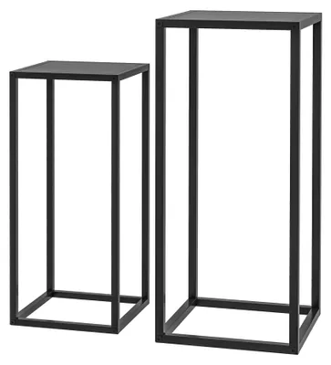 Immagine prodotto di Set 2 Portapiante 25x25x58,5 cm e 31x31x65 cm in Acciaio Nero