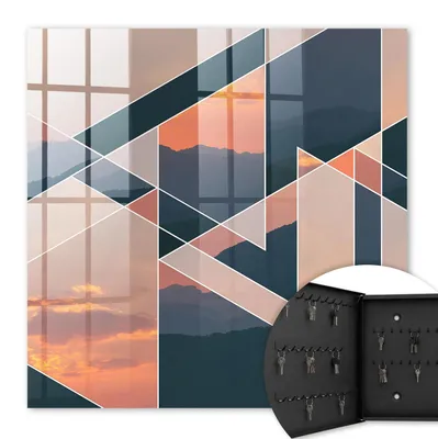 Produktbild von Metall Schlüsselkasten 30 x 30 cm - schwarzer Schlüsselschrank zur Wandmontage - wandhängende Schlüsselbox mit Tür - nach links öffnend - Schlüsselaufbewahrung für Flur - Büro - Arbeitszimmer - Werkstatt - Garage - Bergwesten