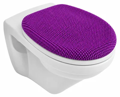 Produktbild von heimtexland ® Badvorleger Chenille Super Flauschig Saugstark Badteppich Badematte Typ771 Lila WC-Deckelbezug 38x48 cm